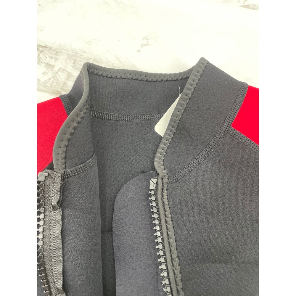 REALON Men Wetsuit Top Zip Up Black Red Neoprene Small - Picture 5 of 7